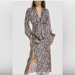 Cinq A Sept Navy floral midi dress